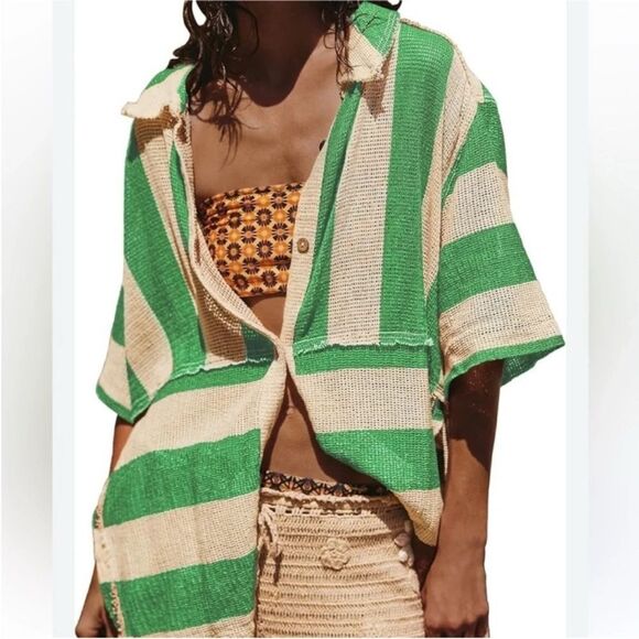 Free People We The Free Del Mar Cabana Shirt Size XS - Picture 3 of 8